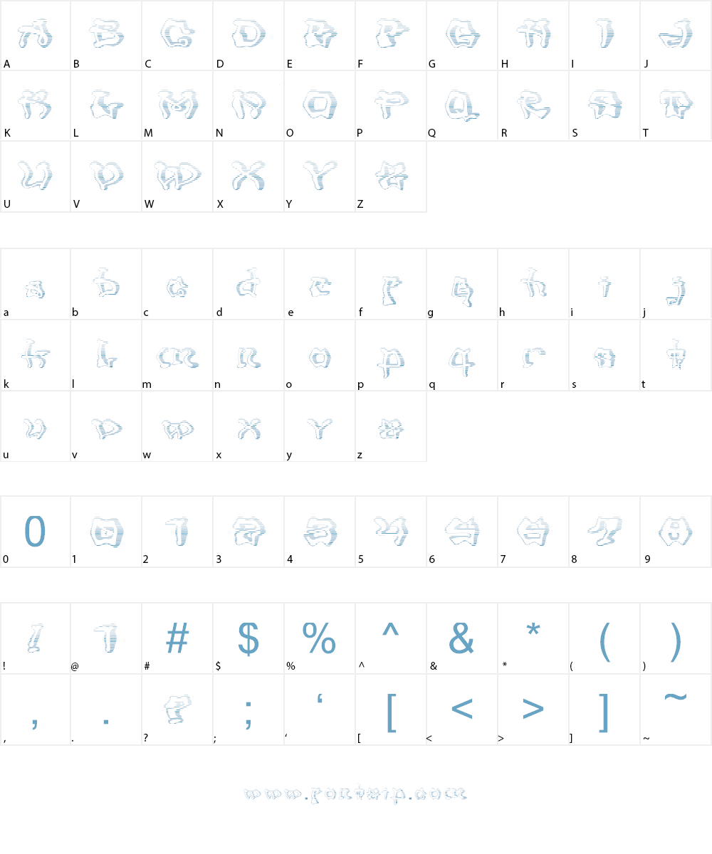 Mondrongo Gradient Font Character